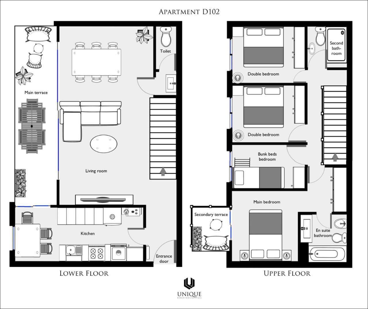 Unique Rentals - Stylish Seafront Duplex Барселона Экстерьер фото